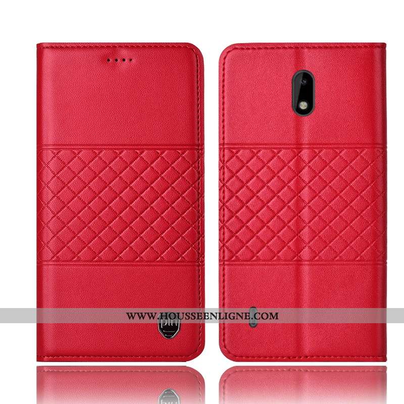 Coque Nokia 2.2 Cuir Véritable Protection Étui Téléphone Portable Jaune Housse Incassable