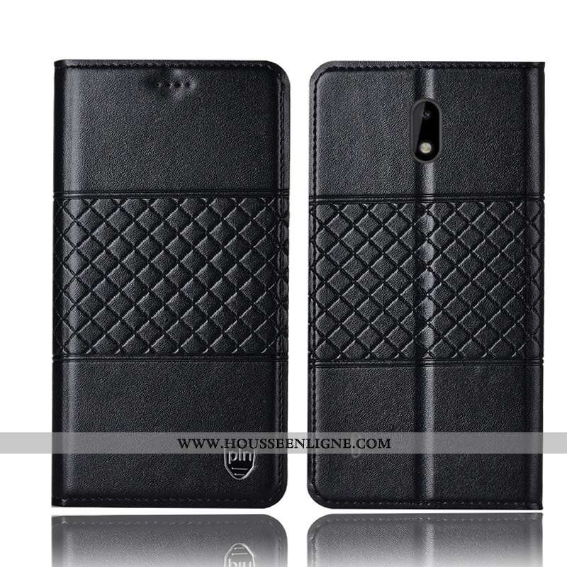 Coque Nokia 2.2 Cuir Véritable Protection Étui Téléphone Portable Jaune Housse Incassable