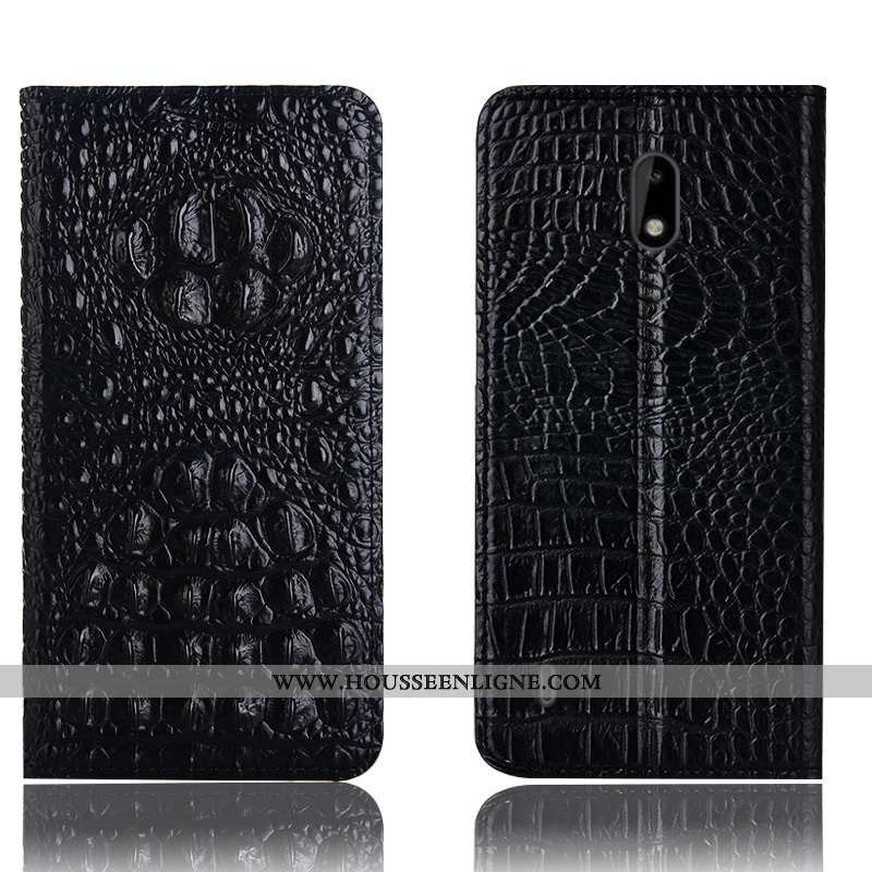 Coque Nokia 2.2 Protection Cuir Véritable Téléphone Portable Étui Incassable Housse Bleu