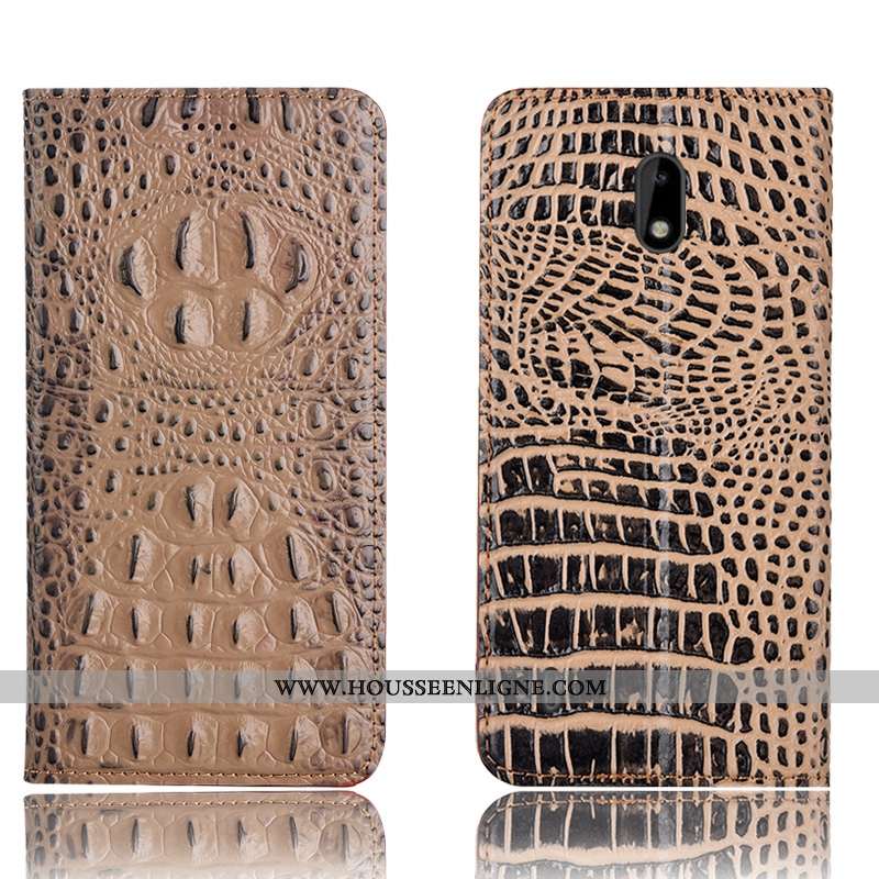 Coque Nokia 2.2 Protection Cuir Véritable Téléphone Portable Étui Incassable Housse Bleu