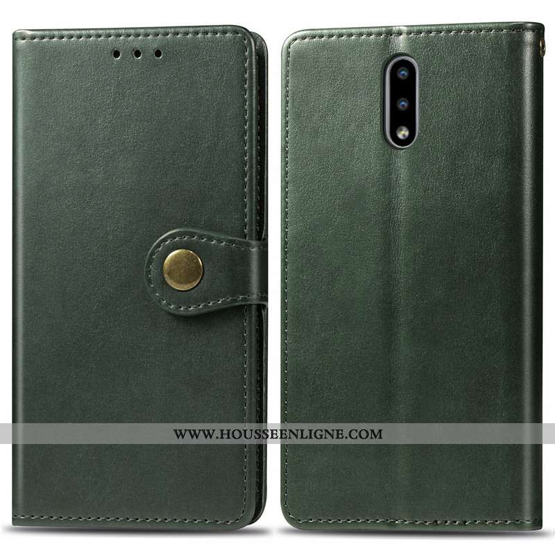 Coque Nokia 2.3 Ornements Suspendus Cuir Rouge Simple Couleur Unie Étui Business
