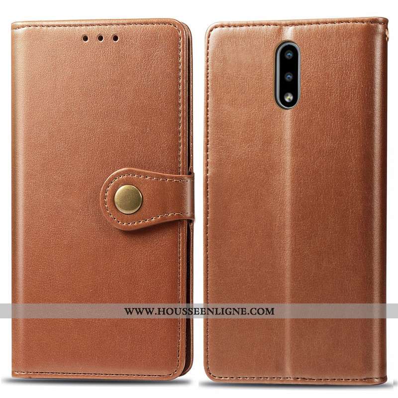 Coque Nokia 2.3 Ornements Suspendus Cuir Rouge Simple Couleur Unie Étui Business