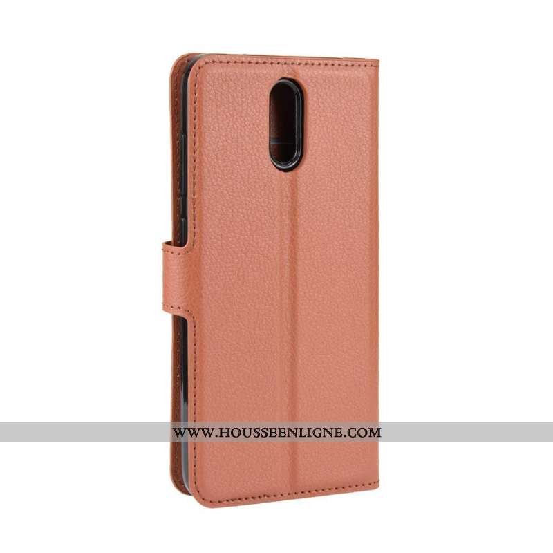 Coque Nokia 2.3 Protection Portefeuille Clamshell Étui Support Carte Marron
