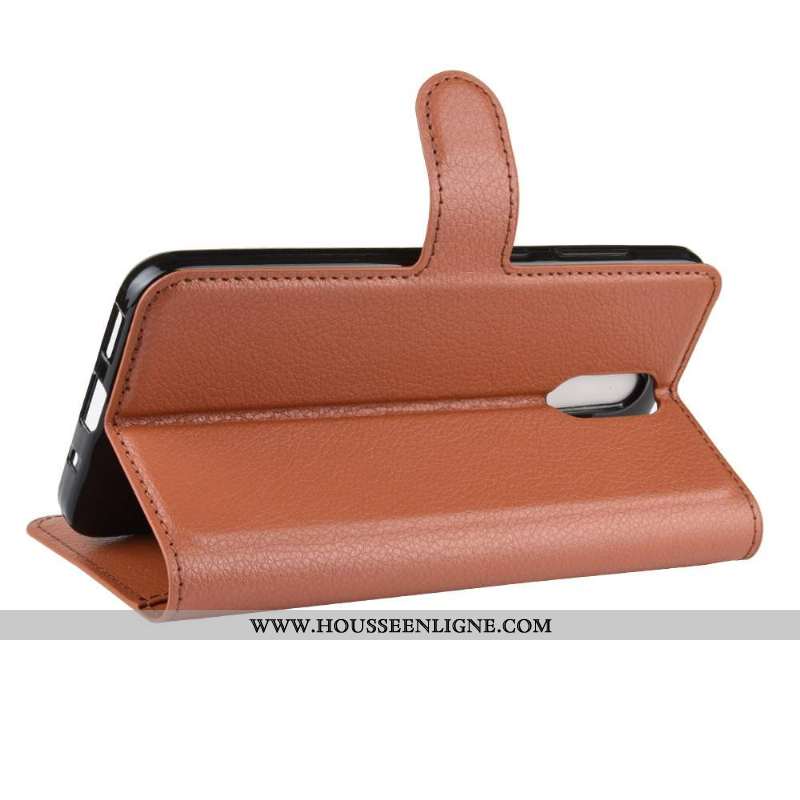 Coque Nokia 2.3 Protection Portefeuille Clamshell Étui Support Carte Marron