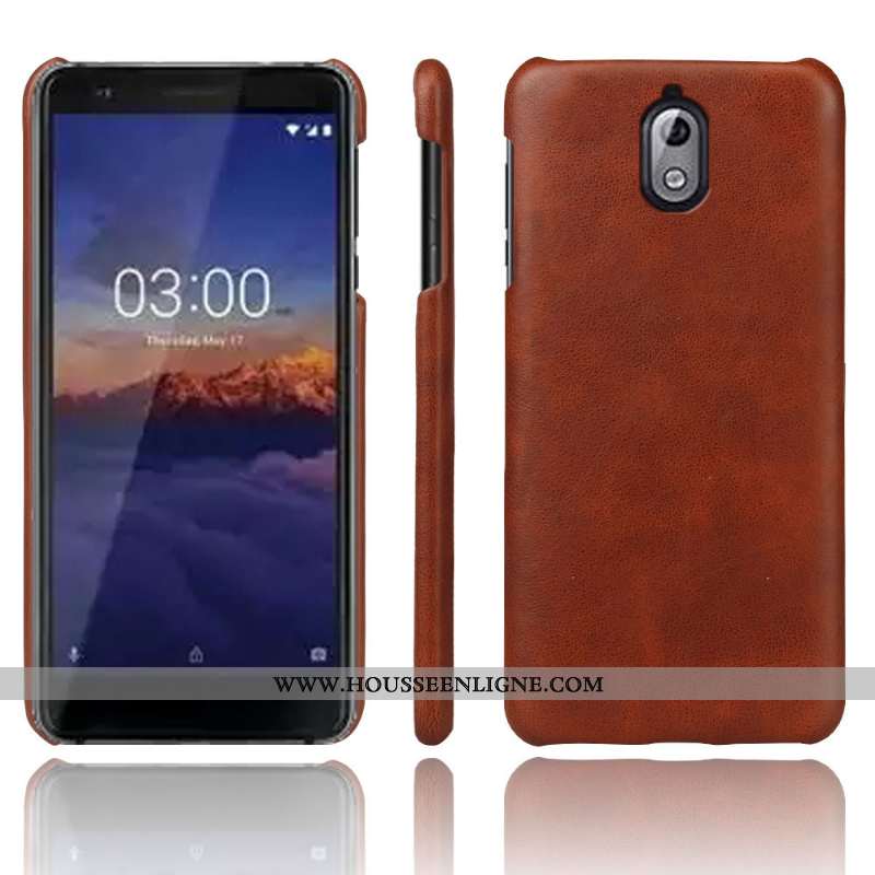 Coque Nokia 3.1 Cuir Protection Rouge Qualité Téléphone Portable Tendance