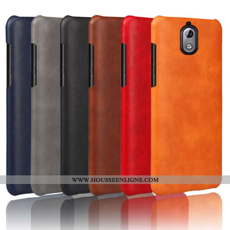Coque Nokia 3.1 Cuir Protection Rouge Qualité Téléphone Portable Tendance