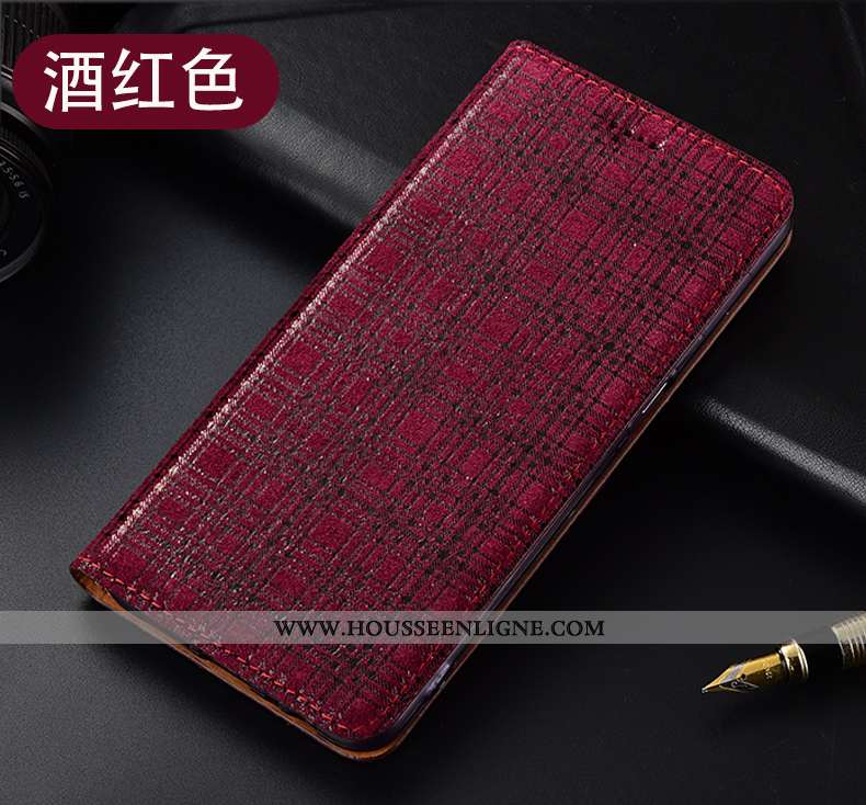 Coque Nokia 3.1 Cuir Véritable Protection Étui Téléphone Portable Velours Housse Tout Compris Rouge