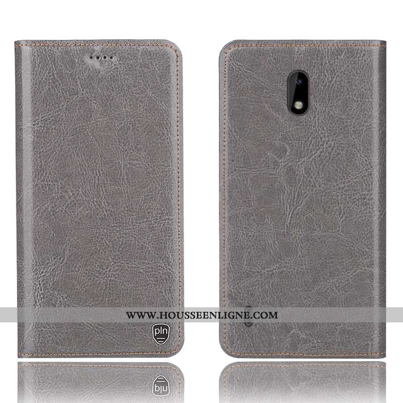 Coque Nokia 3.1 Modèle Fleurie Protection Étui Téléphone Portable Bleu Marin Housse Bleu Foncé