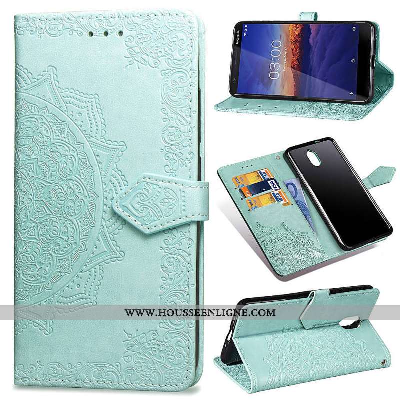 Coque Nokia 3.1 Ornements Suspendus Gaufrage Housse Téléphone Portable Couleur Unie Protection Noir