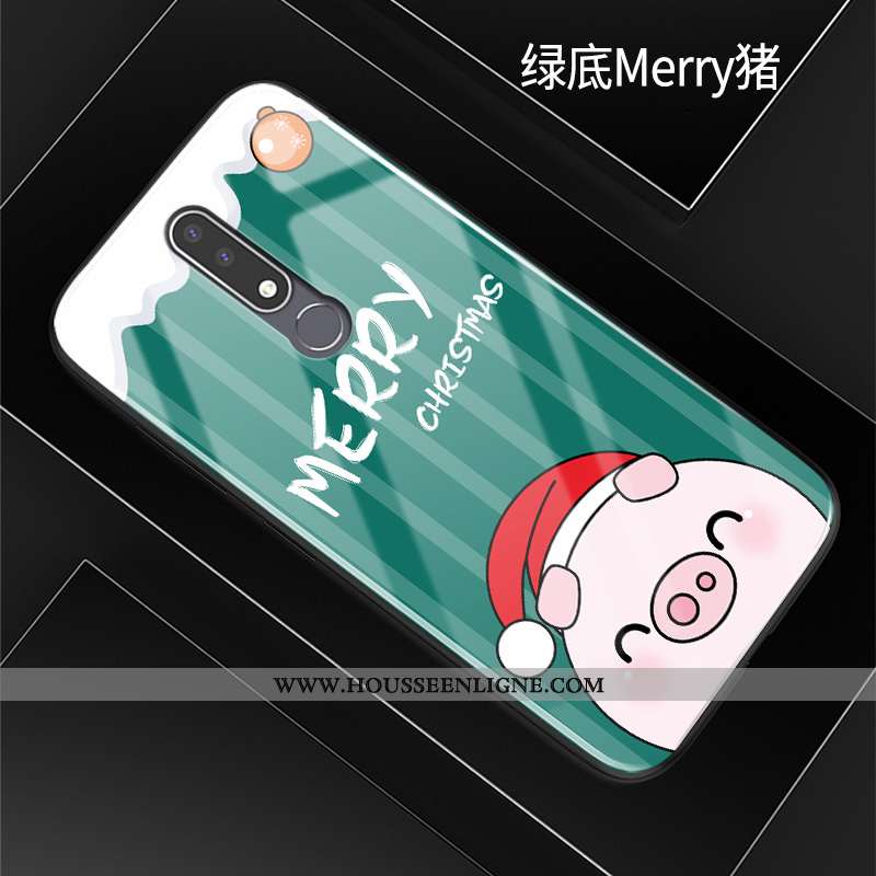 Coque Nokia 3.1 Plus Charmant Silicone Verre Difficile Protection Incassable Téléphone Portable Bleu