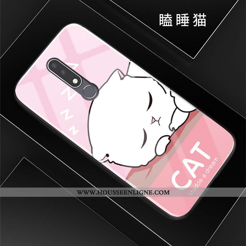 Coque Nokia 3.1 Plus Charmant Silicone Verre Difficile Protection Incassable Téléphone Portable Bleu