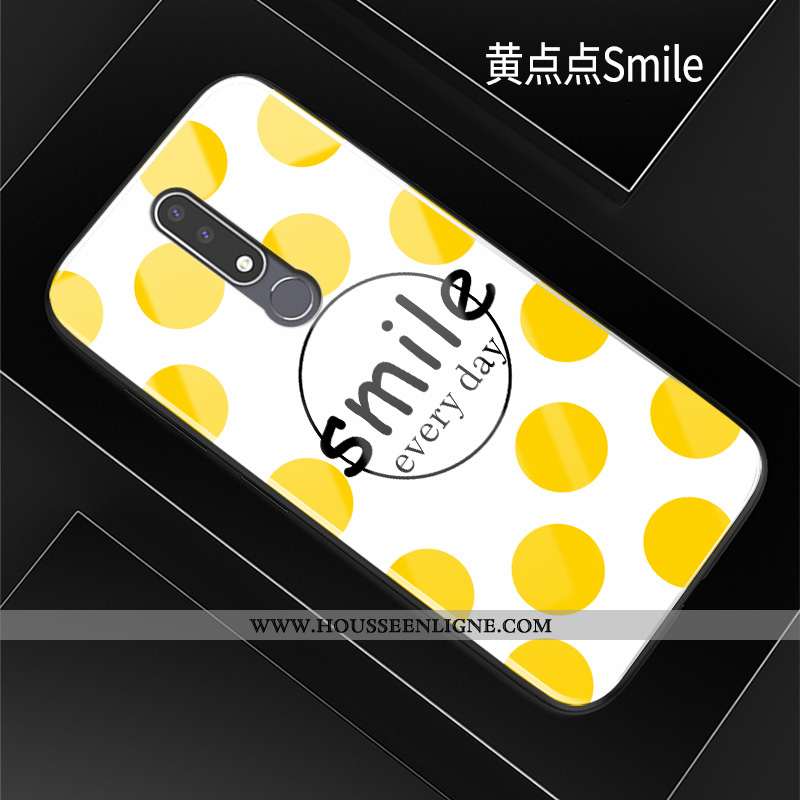 Coque Nokia 3.1 Plus Charmant Silicone Verre Difficile Protection Incassable Téléphone Portable Bleu