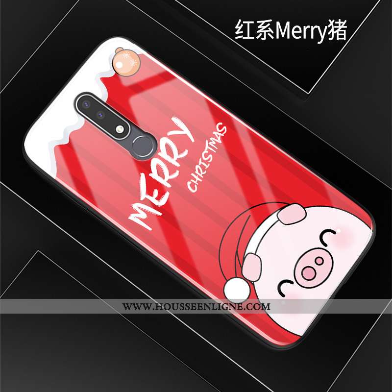 Coque Nokia 3.1 Plus Charmant Silicone Verre Difficile Protection Incassable Téléphone Portable Bleu