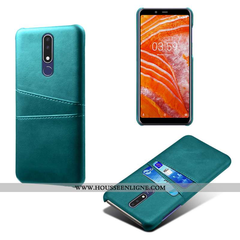 Coque Nokia 3.1 Plus Protection Marron Carte Étui Téléphone Portable