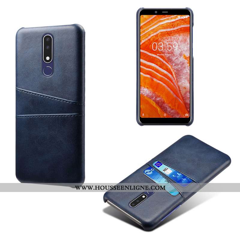 Coque Nokia 3.1 Plus Protection Marron Carte Étui Téléphone Portable