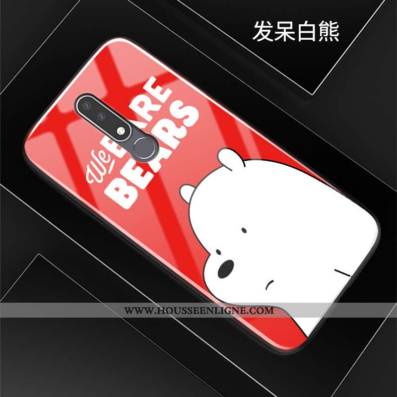 Coque Nokia 3.1 Plus Silicone Mode Fluide Doux Étui Incassable Protection Dessin Animé Rouge