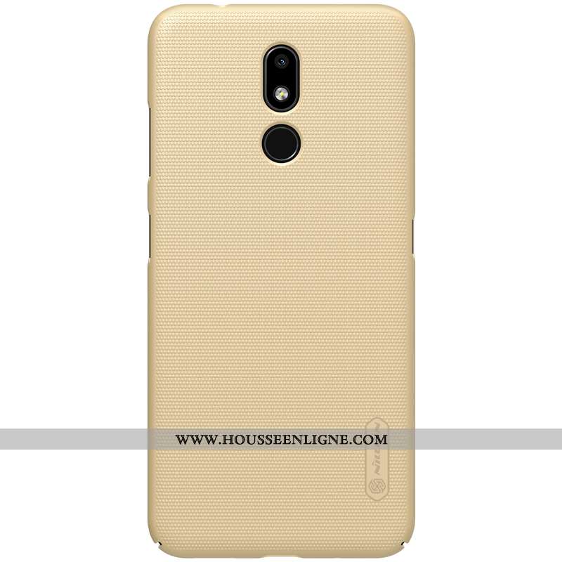 Coque Nokia 3.2 Légère Délavé En Daim Incassable Étui Or Téléphone Portable Doré