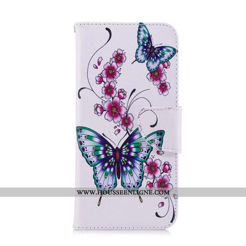Coque Nokia 3.2 Protection Cuir Téléphone Portable Étui Blanc Housse Blanche