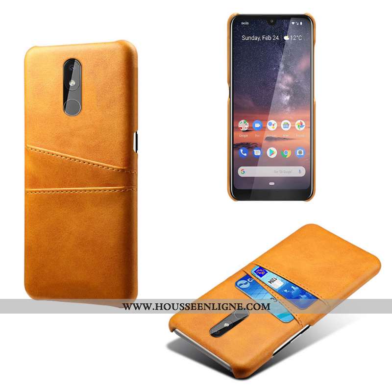Coque Nokia 3.2 Vintage Cuir Qualité Business Incassable Téléphone Portable Rouge