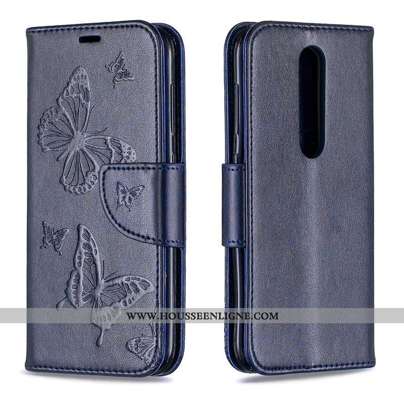 Coque Nokia 4.2 Gaufrage Cuir Téléphone Portable Étui Ornements Suspendus Couleur Unie Housse Rouge
