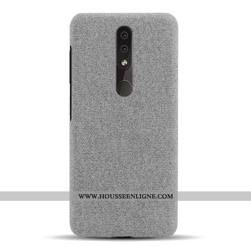 Coque Nokia 4.2 Légère Protection Tissu Gris Téléphone Portable Simple Étui