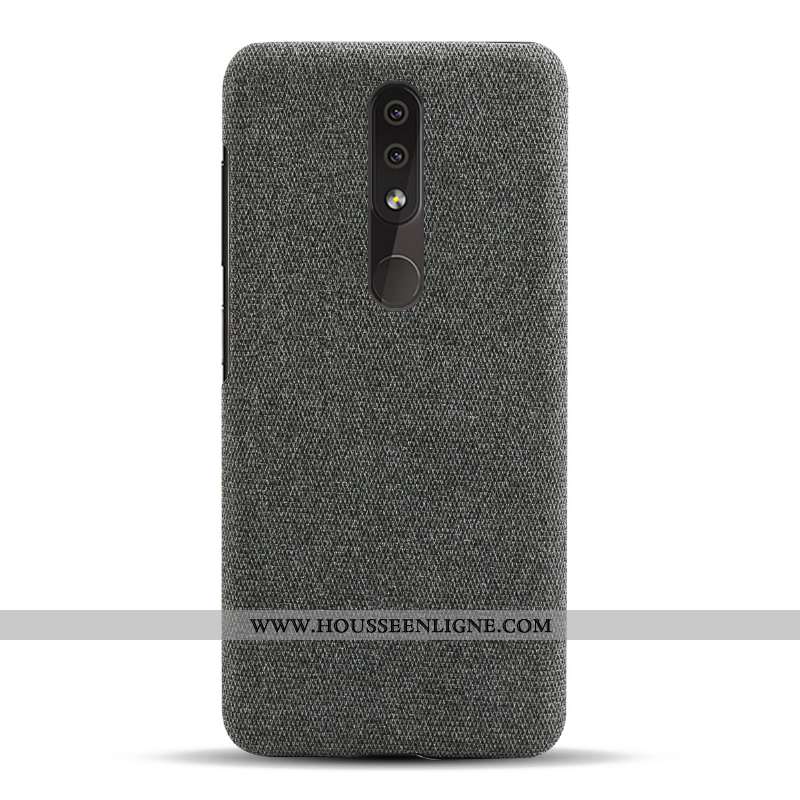 Coque Nokia 4.2 Légère Protection Tissu Gris Téléphone Portable Simple Étui