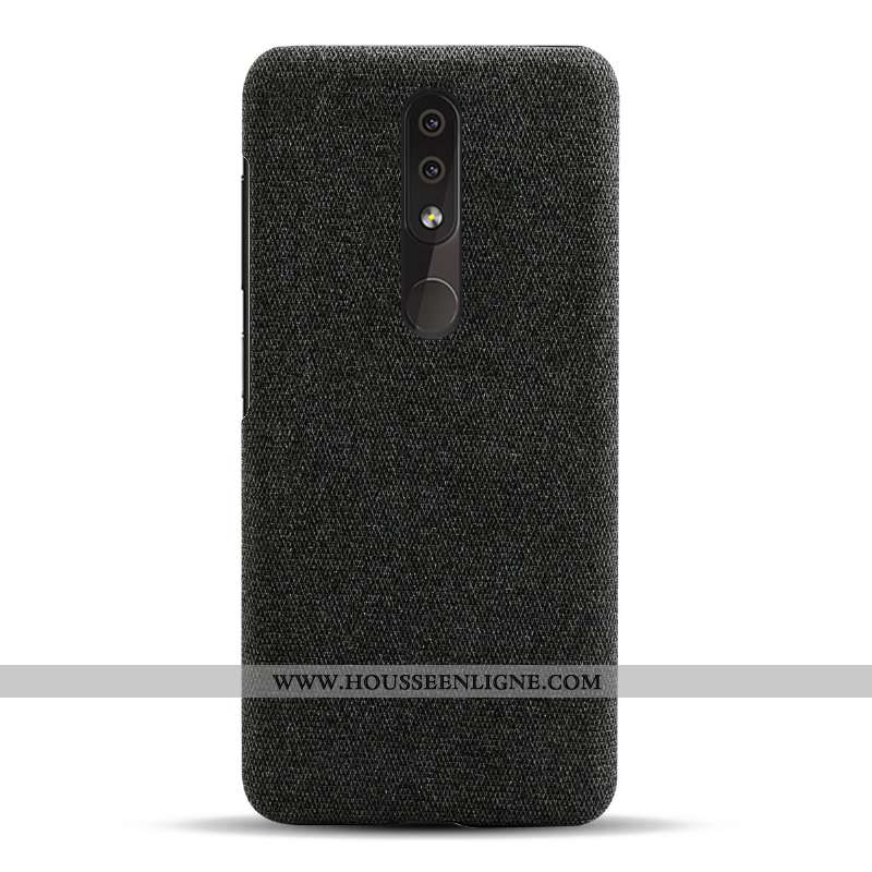 Coque Nokia 4.2 Légère Protection Tissu Gris Téléphone Portable Simple Étui