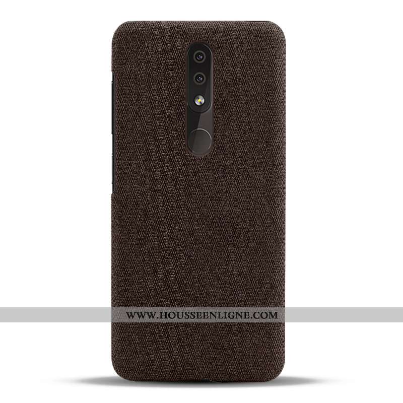 Coque Nokia 4.2 Légère Protection Tissu Gris Téléphone Portable Simple Étui