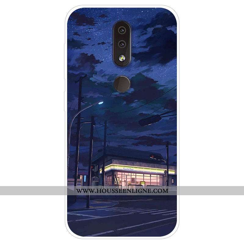 Coque Nokia 4.2 Personnalité Dessin Animé Protection Téléphone Portable Bleu Marin Tendance Bleu Fon