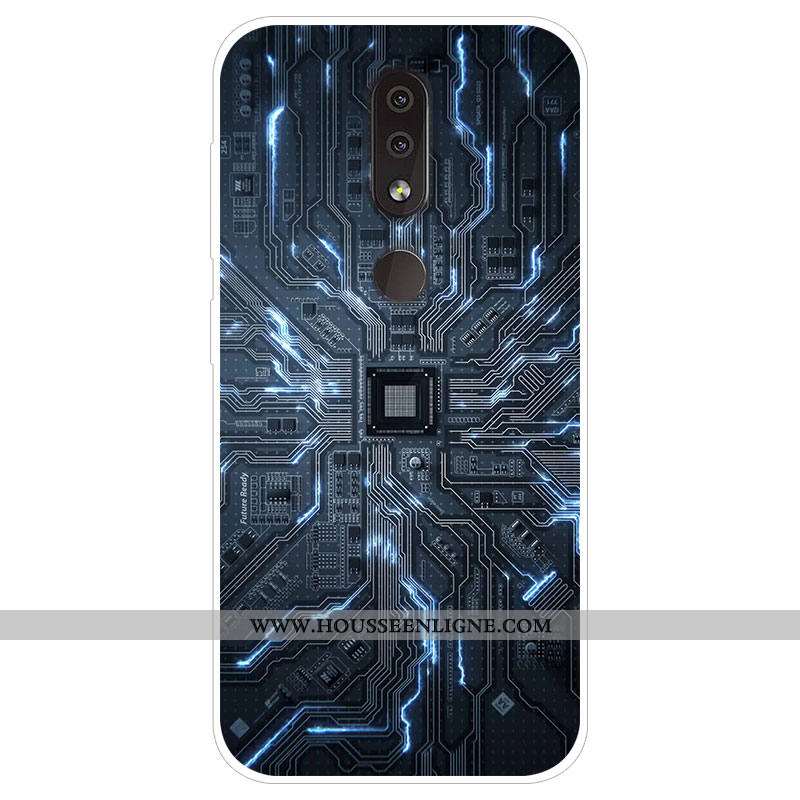 Coque Nokia 4.2 Personnalité Dessin Animé Protection Téléphone Portable Bleu Marin Tendance Bleu Fon