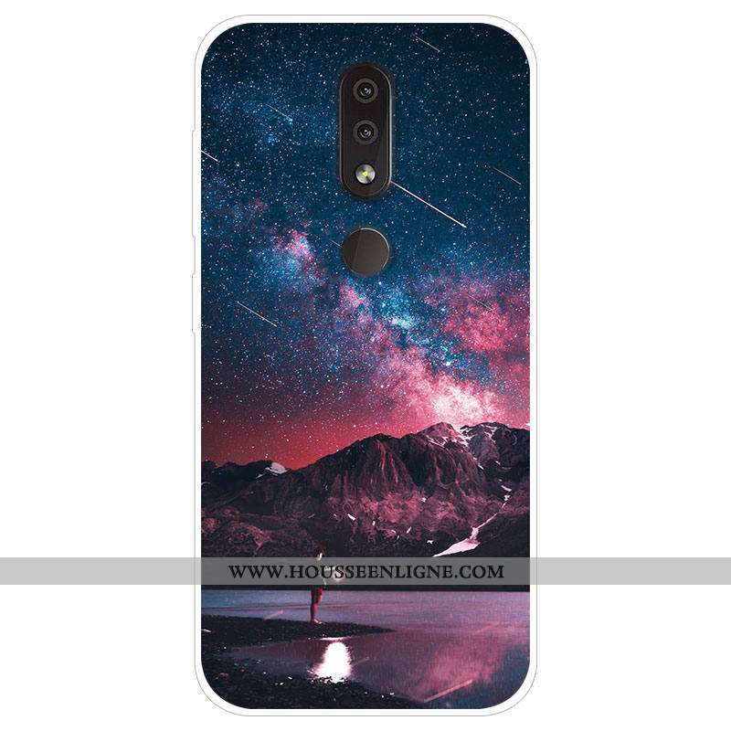 Coque Nokia 4.2 Personnalité Dessin Animé Protection Téléphone Portable Bleu Marin Tendance Bleu Fon