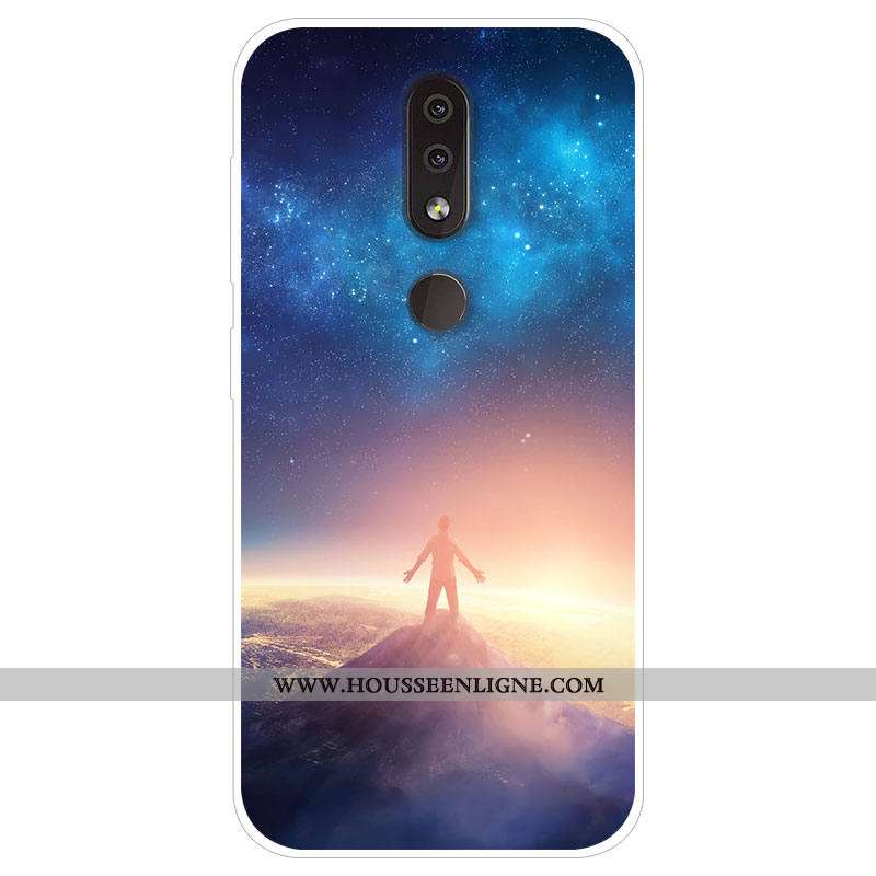 Coque Nokia 4.2 Personnalité Dessin Animé Protection Téléphone Portable Bleu Marin Tendance Bleu Fon