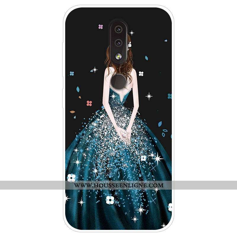 Coque Nokia 4.2 Personnalité Dessin Animé Protection Téléphone Portable Bleu Marin Tendance Bleu Fon