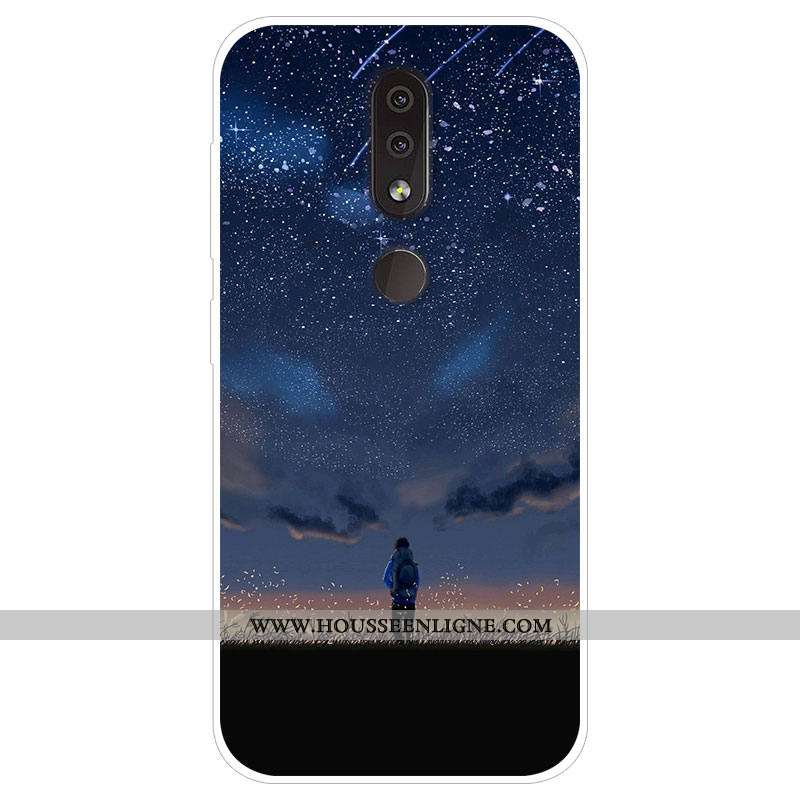 Coque Nokia 4.2 Personnalité Dessin Animé Protection Téléphone Portable Bleu Marin Tendance Bleu Fon
