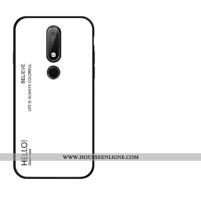 Coque Nokia 4.2 Protection Verre Silicone Tempérer Fluide Doux Rouge