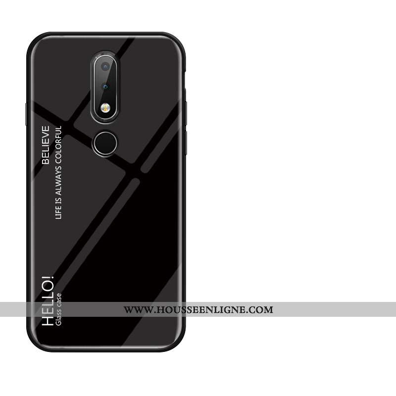 Coque Nokia 4.2 Protection Verre Silicone Tempérer Fluide Doux Rouge