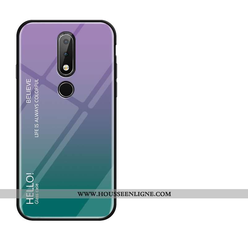 Coque Nokia 4.2 Protection Verre Silicone Tempérer Fluide Doux Rouge