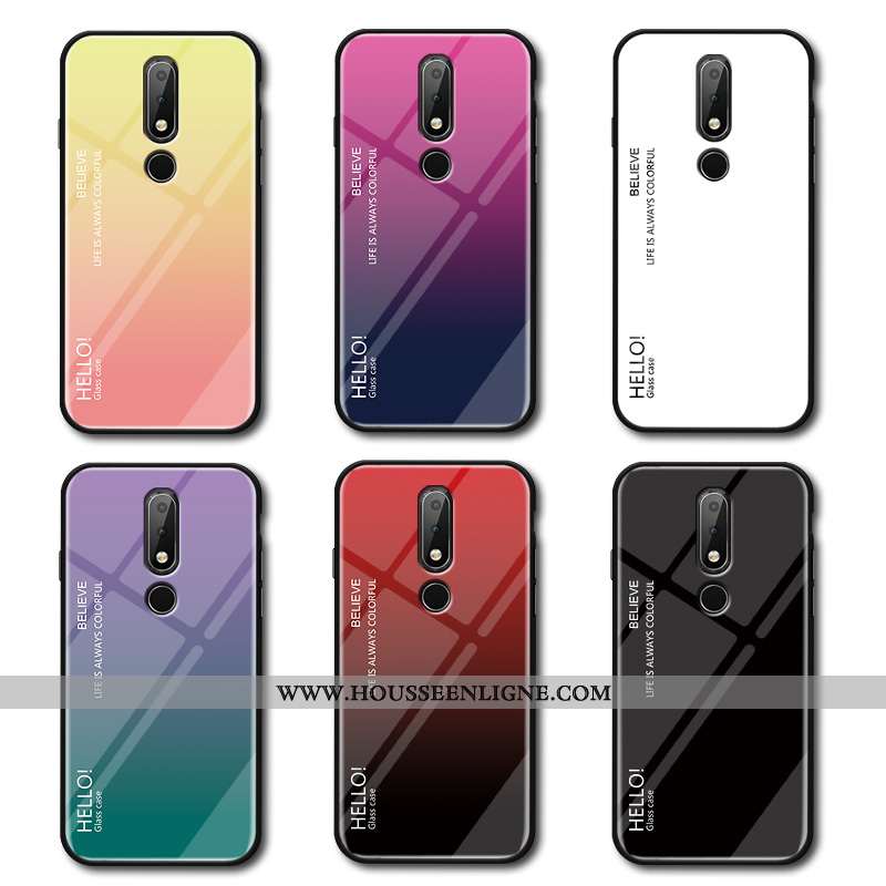 Coque Nokia 4.2 Protection Verre Silicone Tempérer Fluide Doux Rouge