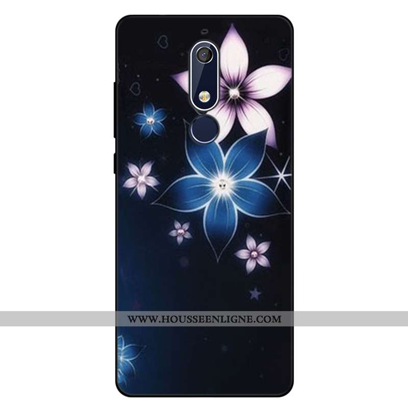 Coque Nokia 5.1 Fluide Doux Silicone Incassable Étui Art Rose