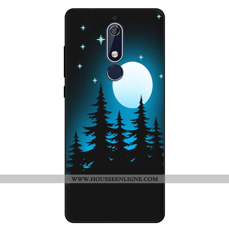 Coque Nokia 5.1 Fluide Doux Silicone Incassable Étui Art Rose