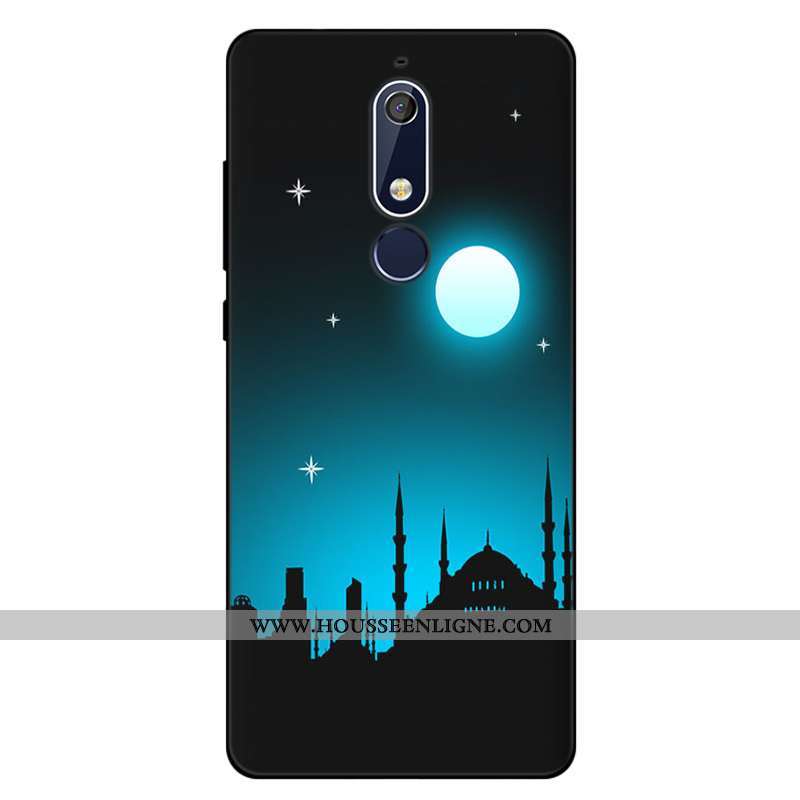 Coque Nokia 5.1 Fluide Doux Silicone Incassable Étui Art Rose