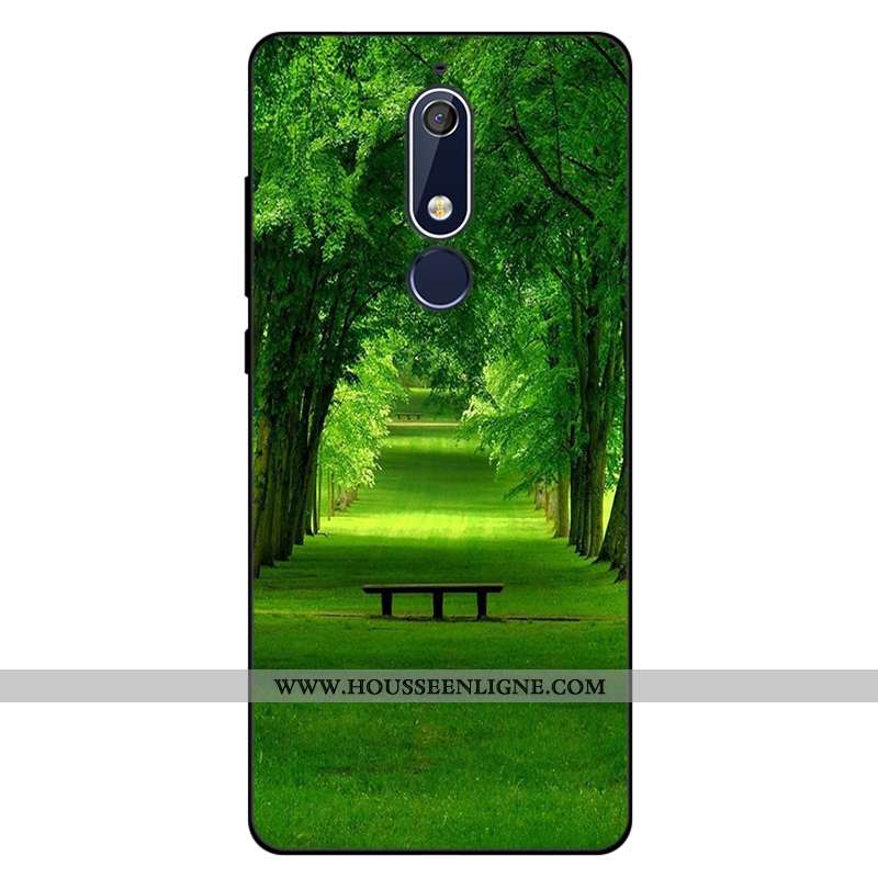 Coque Nokia 5.1 Fluide Doux Silicone Incassable Étui Art Rose