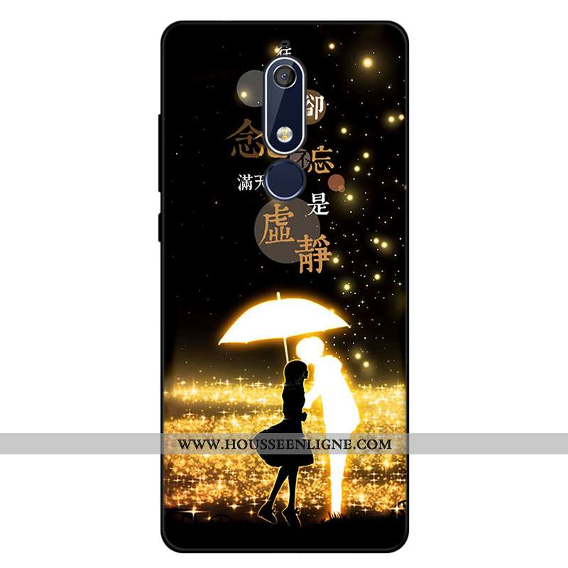 Coque Nokia 5.1 Fluide Doux Silicone Incassable Étui Art Rose