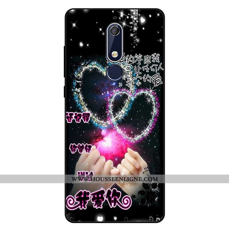 Coque Nokia 5.1 Fluide Doux Silicone Incassable Étui Art Rose