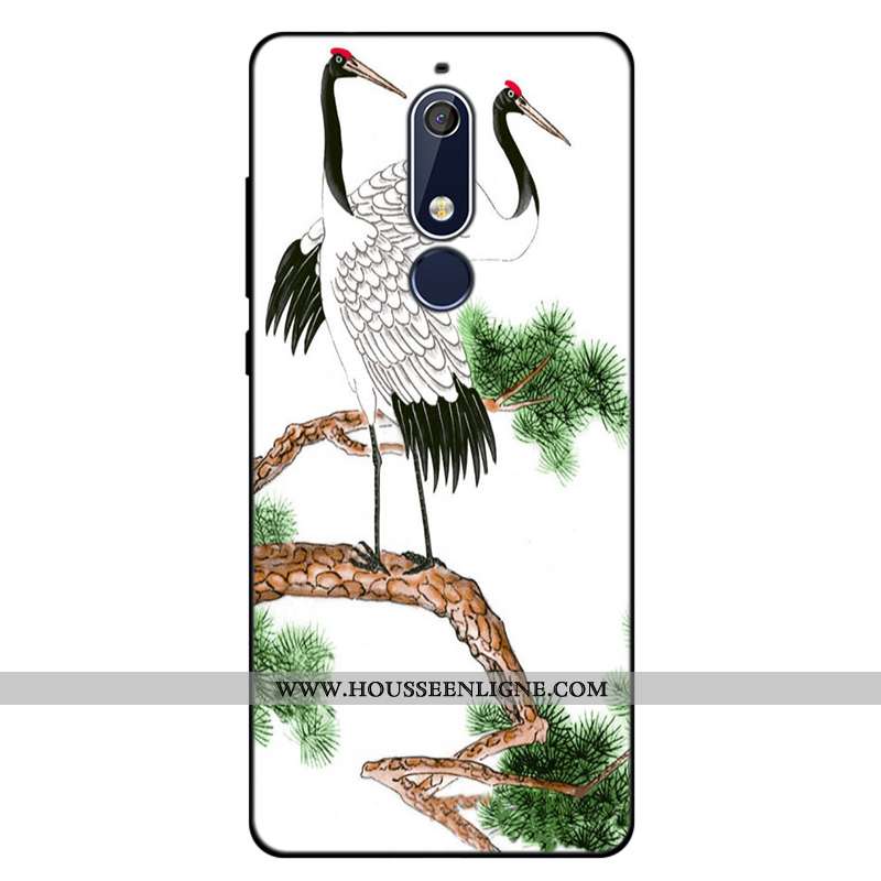 Coque Nokia 5.1 Fluide Doux Silicone Incassable Étui Art Rose