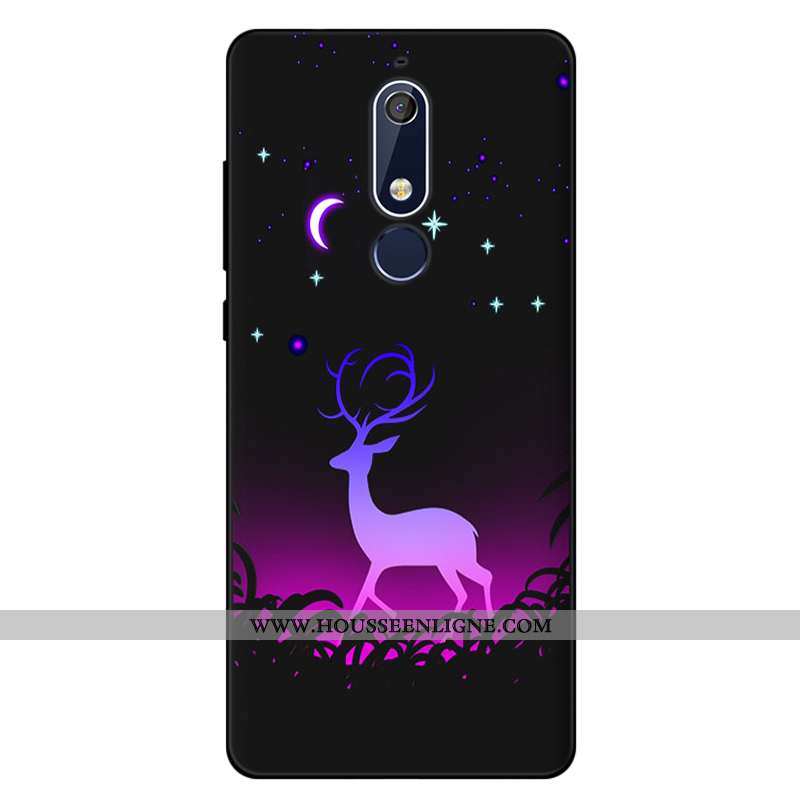 Coque Nokia 5.1 Fluide Doux Silicone Incassable Étui Art Rose
