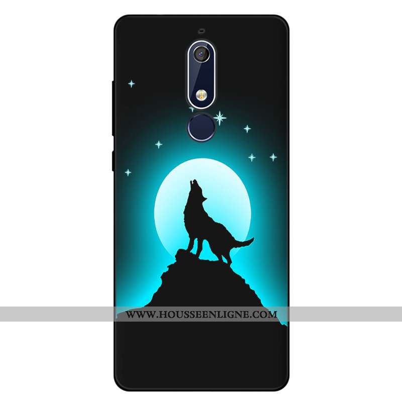 Coque Nokia 5.1 Fluide Doux Silicone Incassable Étui Art Rose