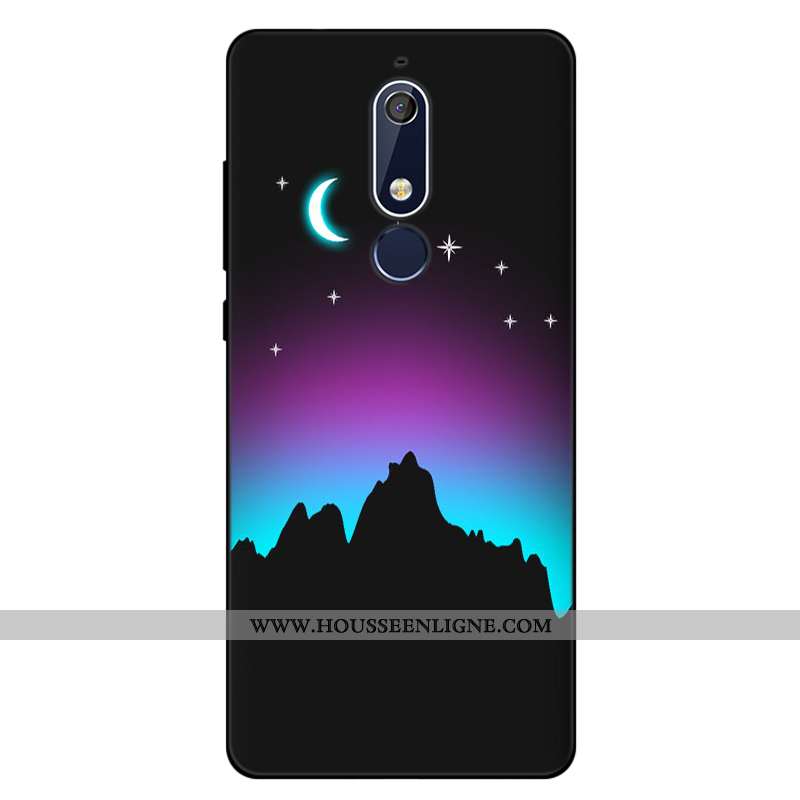 Coque Nokia 5.1 Fluide Doux Silicone Incassable Étui Art Rose