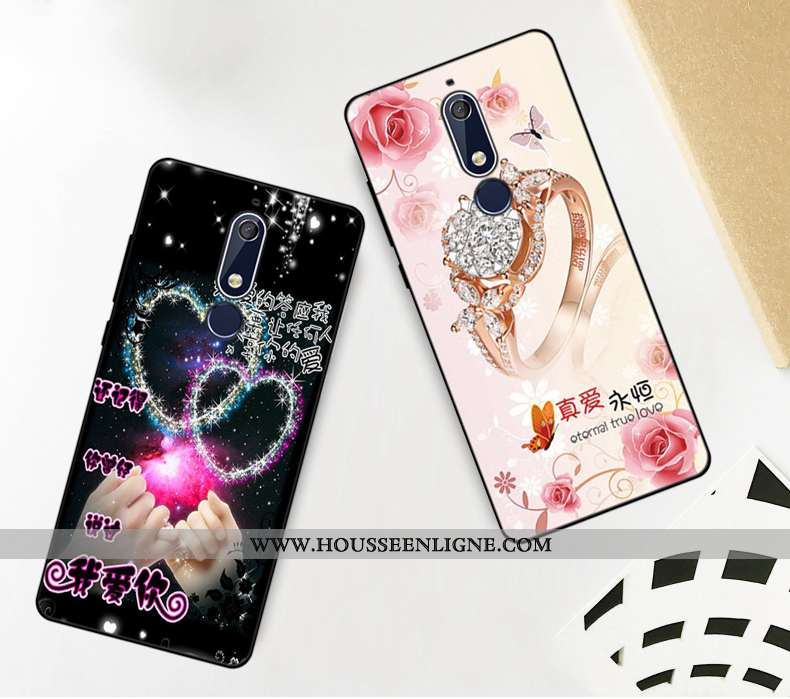 Coque Nokia 5.1 Fluide Doux Silicone Incassable Étui Art Rose