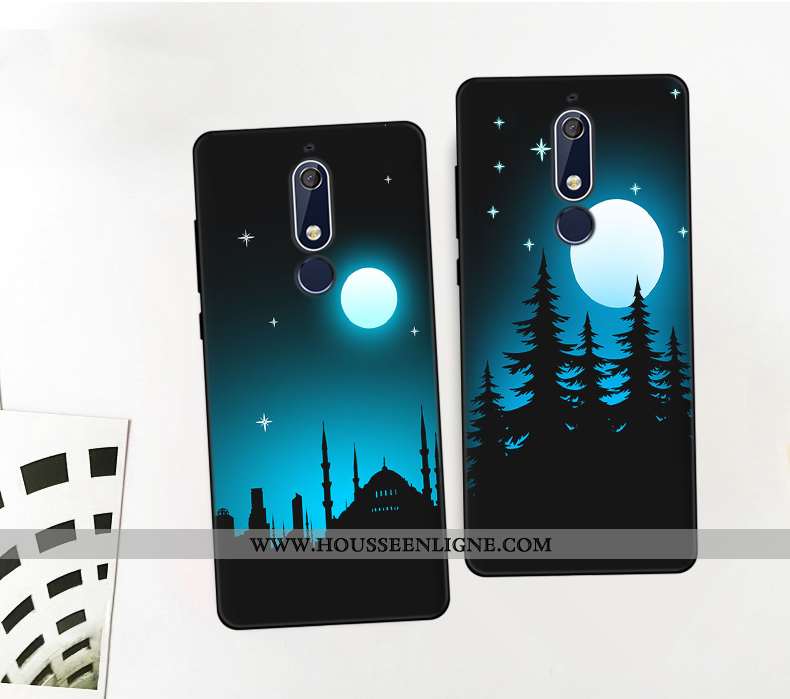 Coque Nokia 5.1 Fluide Doux Silicone Incassable Étui Art Rose